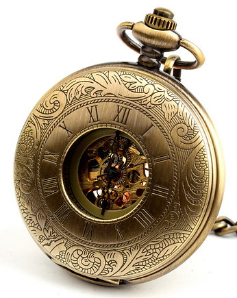 Na przestrzał - Zegarek mechaniczny na dewizce - otwierany dwustronnie, DROBINY CZASU