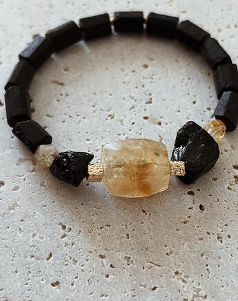 Bransoletka męska Cytryn i Turmalin, Chmolowska Jewellery