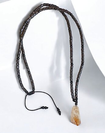 UNIKAT: cytryn , lawa - naszyjnik MĘSKI, kaktusia