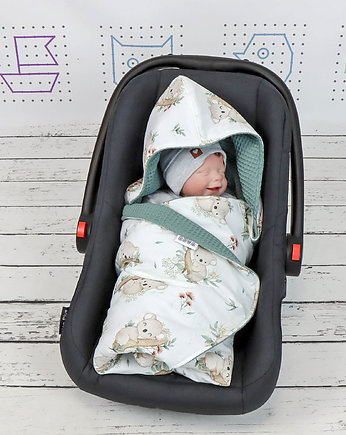 Bawełniany Kocyk do fotelika Newborn - Koala Biel, Nuva