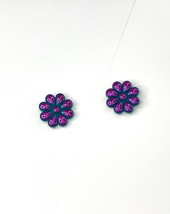 Kolczyki na sztyfcie kwiaty FLORA, Clayee
