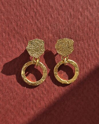 Kolczyki Dyplomatka z pozłacanego srebra z kółeczkami, Dziewczyna i Perły