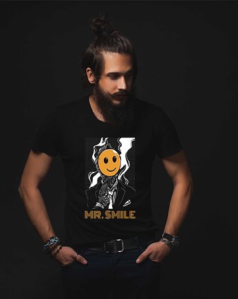 Koszulka organiczna z nadrukiem Mr. smile, ART ORGANIC
