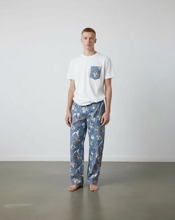 Piżama Unisex bawełniana w pieski, HisOutfit