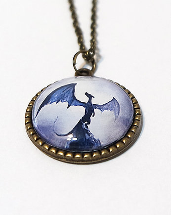 Medalion, naszyjnik - Smok cienia - brąz, yenoo