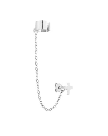 Srebrna nausznica z łańcuszkiem i krzyżykiem, SOTHO