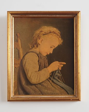 Obraz Portret dziewczynki XIX wiek, autor: Albert Anker, Przetwory design