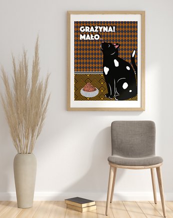 Plakat Histerie zwierzęce: GRAŻYNA! MAŁO..., Agnieszka Osiecka RYSUJĘ BO SIĘ NUDZĘ
