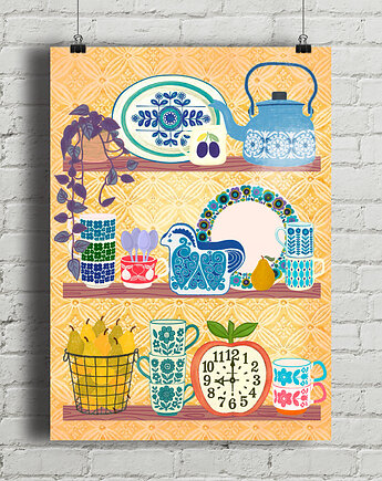 Plakat Półka w stylu ethno, minimalmill