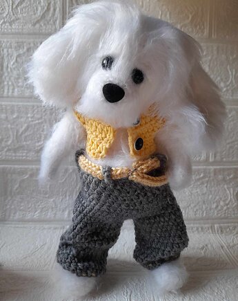 Piesek Felicjan 25 cm, crochetszelka