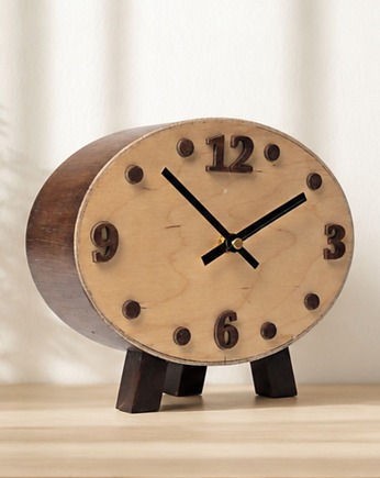 Zegar drewniany biurkowy - Cichy mechanizm, Clock Wood Studio