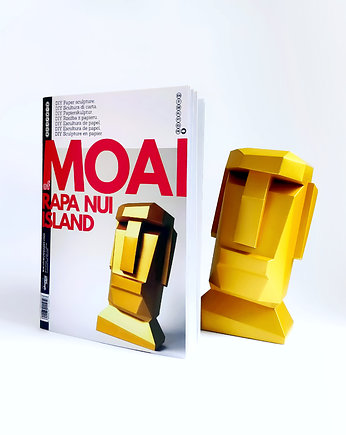 Papierowa rzeźba DIY Moai. Zeszyt z częściami do budowy rzeźby po numerach., OhwowPaper