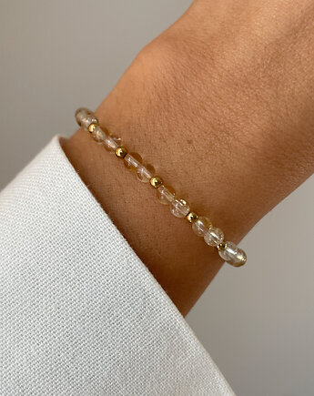 Bransoletka na gumce - Cytryn z Hematytem