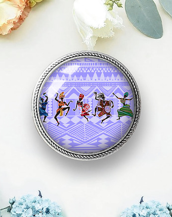 BROSZKA ''AFRICA blue", niespotykana i interesująca, Chodelska Art Studio