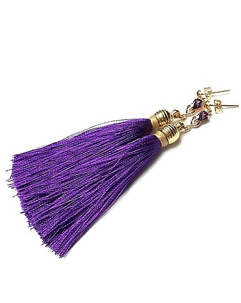 Kolczyki chwosty BOHO - purple vol. 4  /26-09-18/ , KiKa pracownia