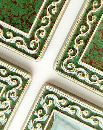 Kafle VIVACE zielonobrązowe, 5cm x 5cm, pracowniazona