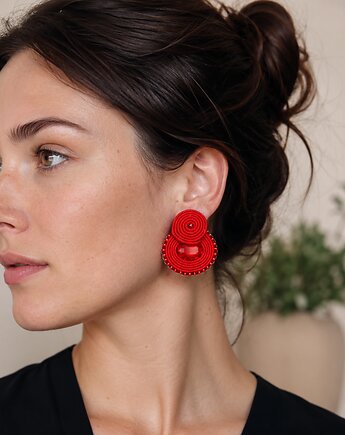 Czerwone kolczyki soutache, Mró Soutache