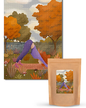 Muno Puzzle "Jesienna Joga" by Ludka Umiastowska 1000 el. w eco woreczku, MUNO puzzle