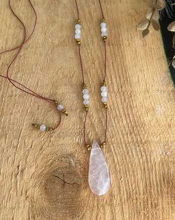 Naszyjnik na sznurku z kwarcem różowym, Blask Natury