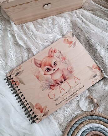 ALBUM NA ZDJĘCIA WKLEJANE  lisek metryczka urodzenia na chrzest, LOO LOO DREAM