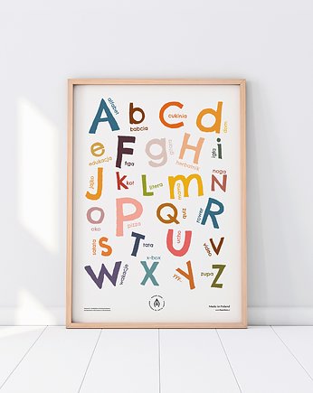 Plakat edukacyjny LITERKI wspierający naukę pierwszych słów dzieci, PaperDesk