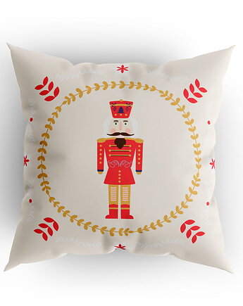 Poduszka ozdobna z dziadkiem do orzechów jasna, MOJAMAJA