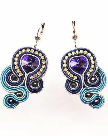Sutaszowe kolczyki NAVY HEARTS, Sylwia Żak