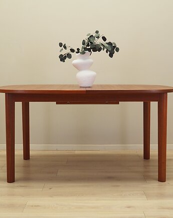 Stół tekowy, duński design, lata 70, produkcja: Farstrup M, Przetwory design