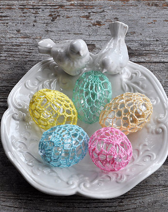 Koronkowe pisanki 5szt, mamuta