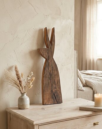 Wielkanocny Zając Drewniane Ozdoby w Stylu Rustykalnym, Panda Design