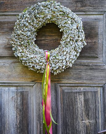 Wianek Wielkanocny Wiosenny wianek na drzwi lub stół, cynamonn