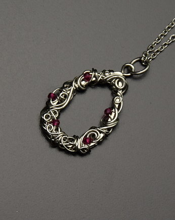 Wisiorek  łezka rubin wire wrapping, Agata Rozanska