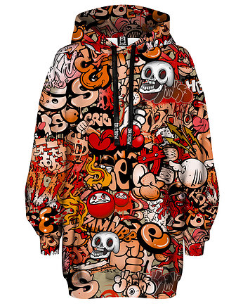 Bluza Oversize Tunika DR.CROW Graffiti Skull, DrCrow