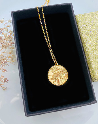 HAPPY PARROT Naszyjnik z papugą , złota papużka, papuga, Anemon Atelier