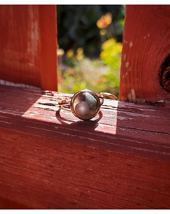 Mikro pierścionek z amazonitem, złoto, Figa handmade accessories