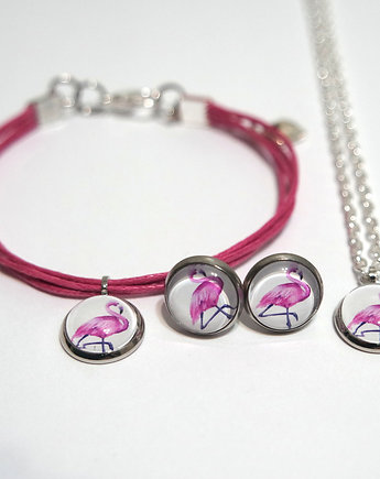 Komplet mini - Flaming - kolczyki, bransoletka, naszyjnik, yenoo