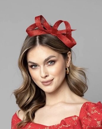 Fascynator MONO czerwony / inne kolory, MONIKA SAXTON LUXURIOUS MILLINERY
