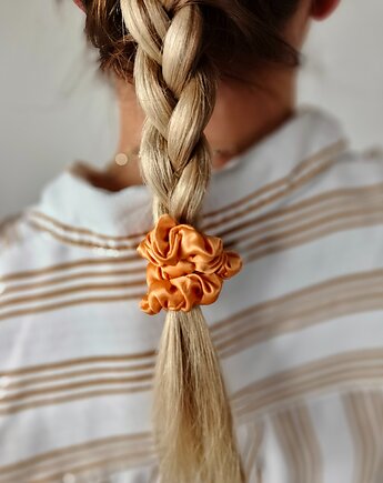 Gumka jedwabna, scrunchie, frotka sweet apricot MINI, Capillum