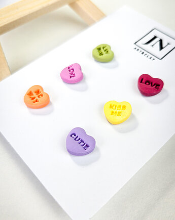 Kolczyki serduszka zestaw 3 par, JN art and clay