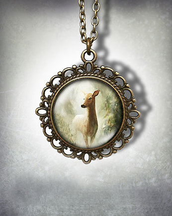 Medalion - Sarna - romantyczny, brąz