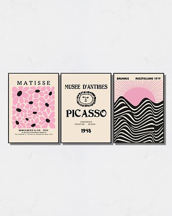 Zestaw plakatów inspiracja Matisse-Picasso-Bauhaus, Pas De LArt