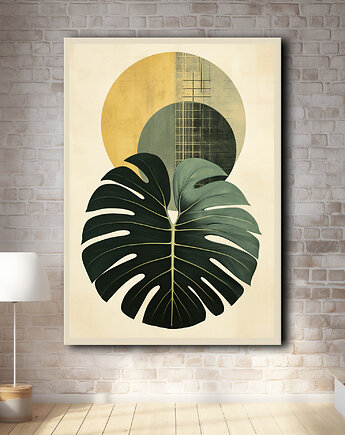 Tropikalne liście - Plakat - Loft, Minimalizm, Black Sapphire Art