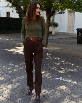 Spodnie wełniane Glenn Czekolada, On You