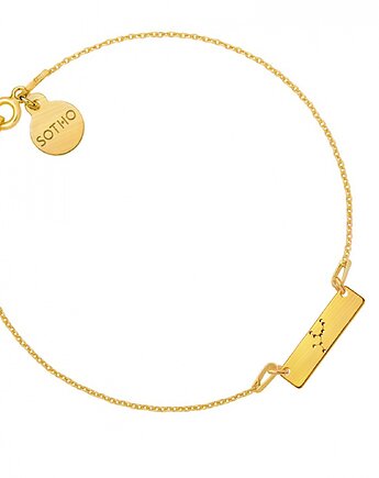 Złota matowa bransoletka z konstelacją Panny, SOTHO