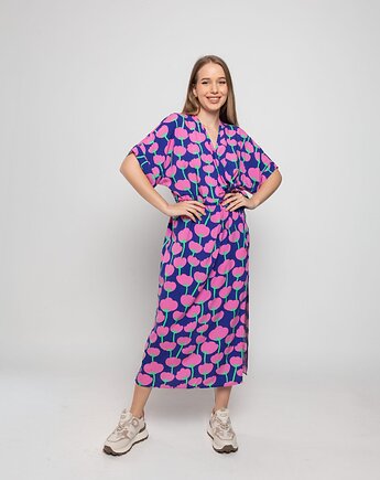 Sukienka kopertowa Mia tulipany, sacky bag