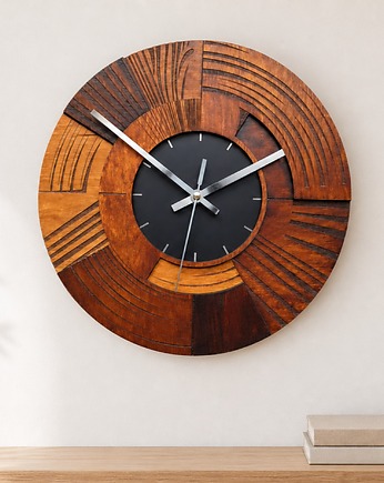 Zegar ścienny z Drewna -  Cichy Mechanizm, Clock Wood Studio