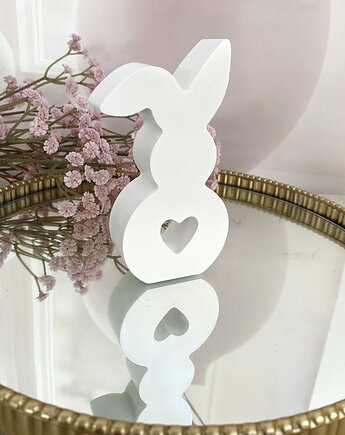 Ozdobny zajączek/ królik z gipsu dekoracyjny 120x60x20mm, Coccola JEWELLERY