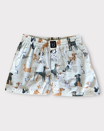 Spodenki unisex do spania bokserki w pieski, HisOutfit