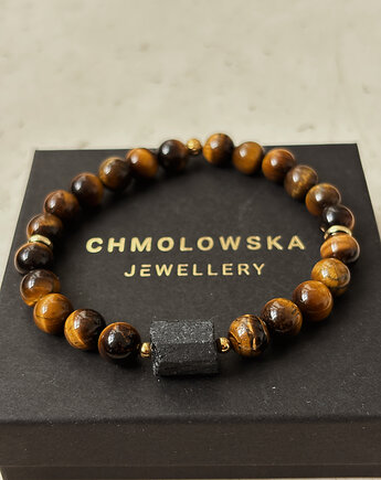 Bransoletka Męska Turmalin i  Tygrysie Oko, Chmolowska Jewellery