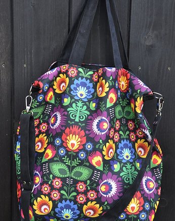 Torbay hobo XXL - print łowicki, PRACOWNIA 166